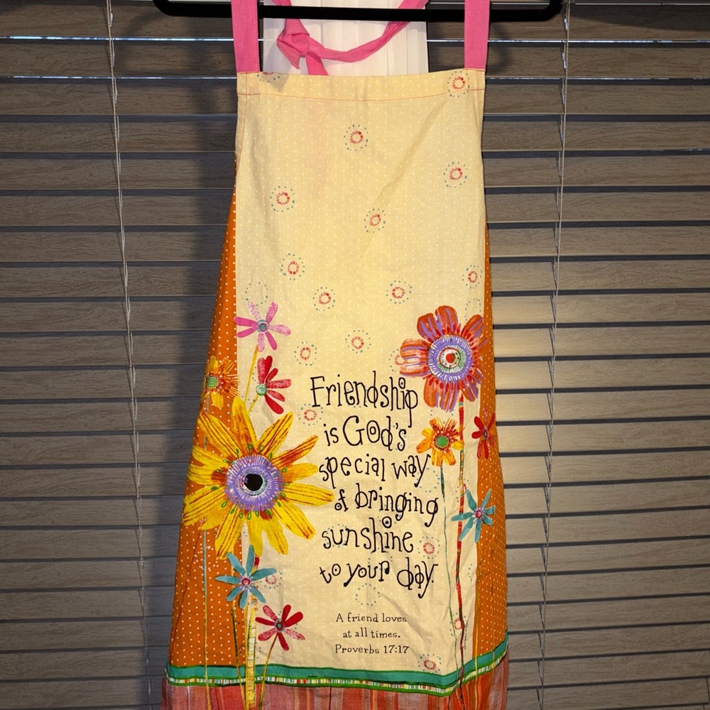 Floral Apron with Inspirational Quote